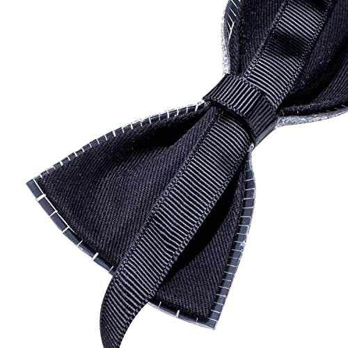 Image of Hi-Tie Bow Ties for Men Pre-Tied Pocket Square with Cufflinks Mens Bowtie Sets for Wedding Formal Party