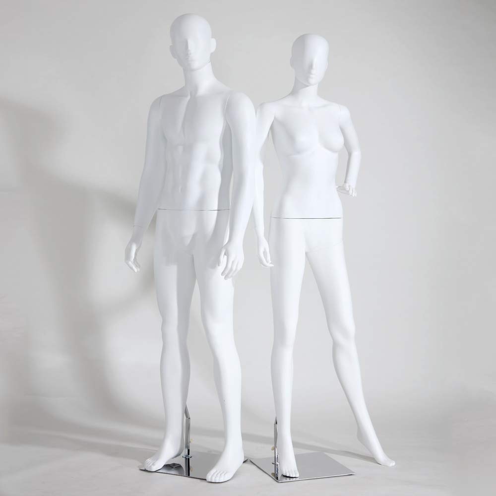 Nouveau Haute Qualité Mannequin Blanc Abstrait en Forme de Nez et de Bouche Mat - Femme Masculine (LF4-6 Blanc Mat)