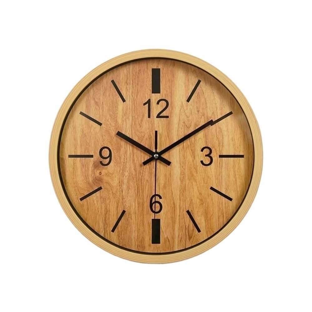 Aioneer Wall Clock 8 Inch Living Room Creative Wooden Wall Clock Mute Non-Ticking Three-Dimensional Suitable For Study Library Bedroom