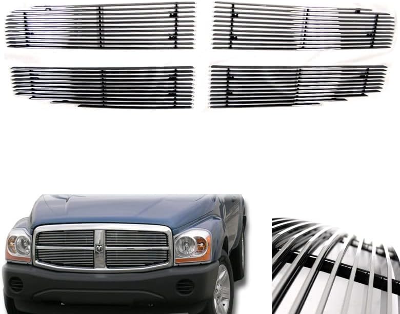 Front Bumper Upper Billet Grille Grill Insert 4pcs Set Compatible with 2004-2006 Durango