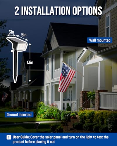 Auderwin 8795 Solar Spot Lights Outdoor Waterproof 4 Pack Ip65, 63 Led 3 Lighting Modes Spotlights thumb #4