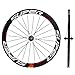 Superteam 50mm Clincher Wheelset 700c 23mm Width Cycling Racing Road Carbon Wheel Decal (White and Red Decal)
