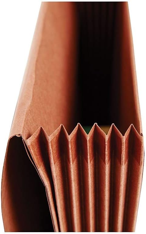 Staples Expanding Wallets with Reinforced Gussets, Letter Size (9.5" x 11.75"), 5.25‑Inch Expansion, Durable Brown Redrope – 10/Box