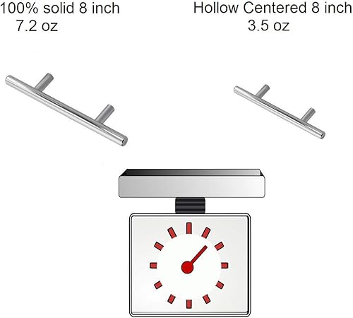 Miniatura 6 de SHG_shop Manija de acero inoxidable de níquel cepillado para gabinete de cocina, tirador en T, tiradores de cajón de cocina y perillas de gabinete