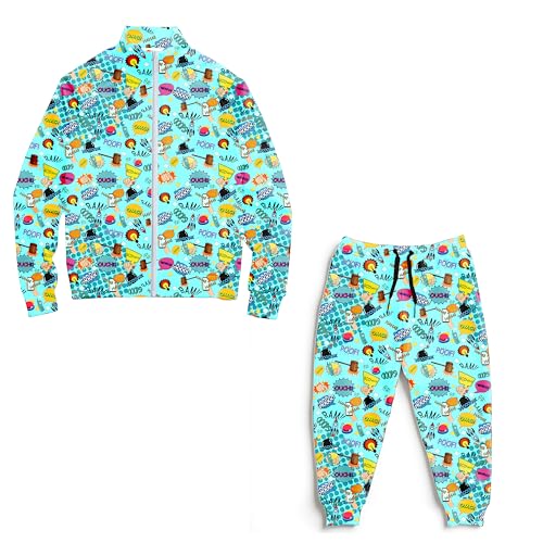 Image of Kids Two-Piece Classic Zippered Sports Jacket Set Sweatpants Jogging Teenager Sportswear Set