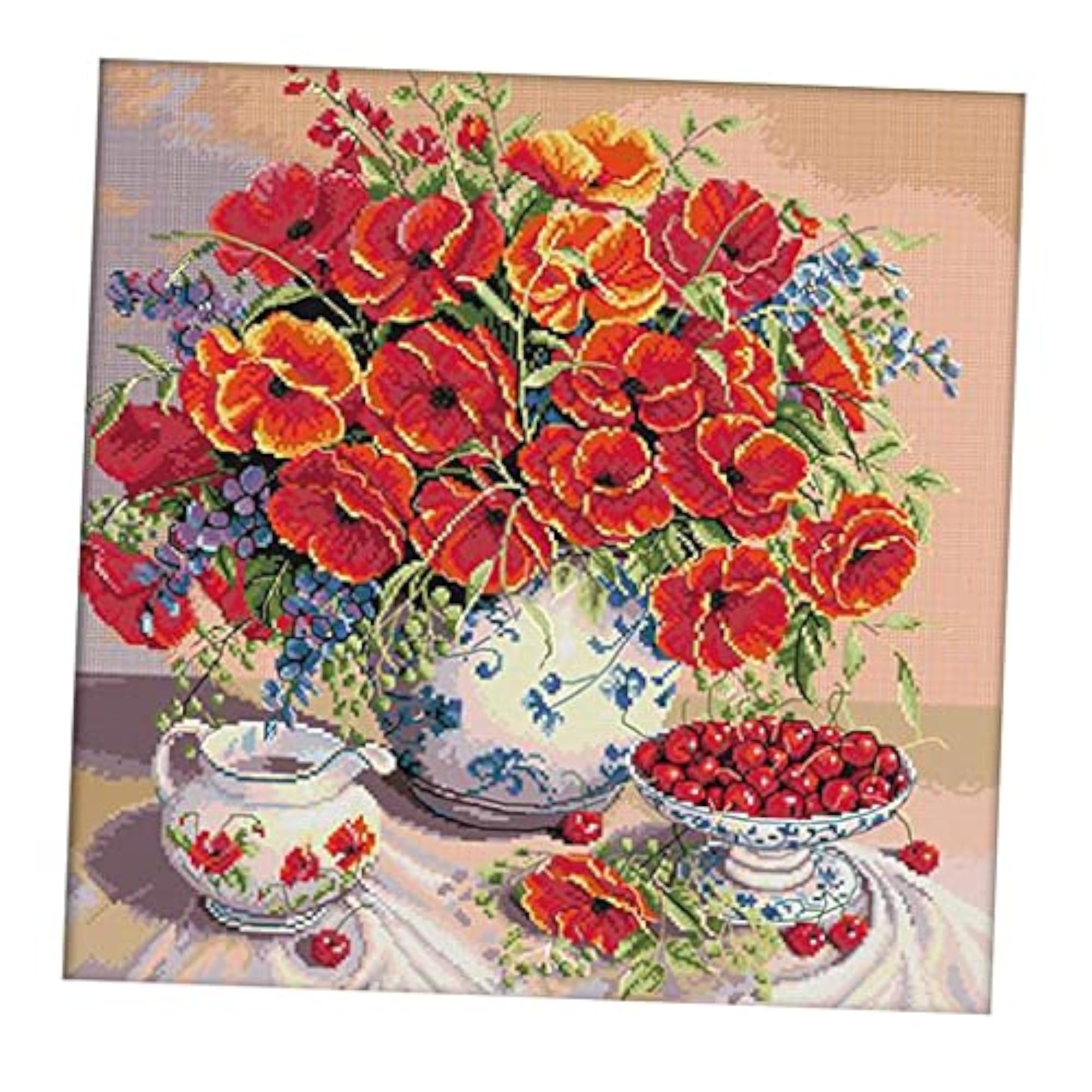 Flowers Cherry Stamped Cross Stitch Kits for Beginners