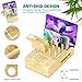 Bamboo Wireless Charging Station for Multiple Devices - Wood Docking Station Organizer, Qi Certified Fast Wireless Charger, 7 USB Charging Ports for Cellphone, Smart Watch, Earbuds, Tablet