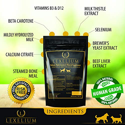 Lexelium Nursing Supplement And Vitamins For Nursing Dogs And Cats - Nursing, Lactation And Recovery Supplement For Breeders - Muscle & Mental Development For Puppies And Kittens - 200G #TOP2