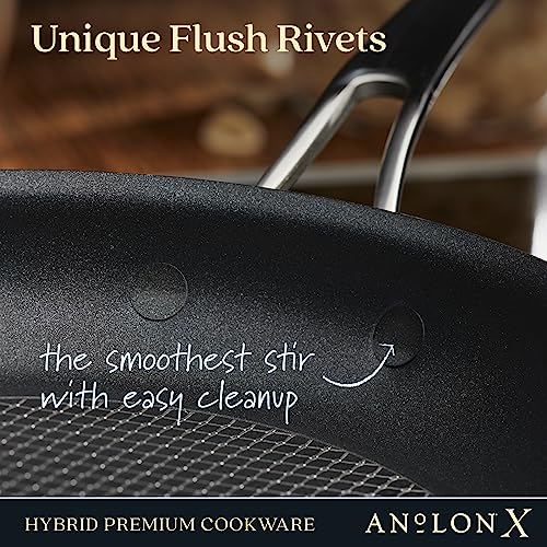 Anolon X Hybrid Nonstick Induction Frying Pans/Skillet Set, 10 Inch and 12 Inch, Dark Gray by Anolon - Used condition - Image 6