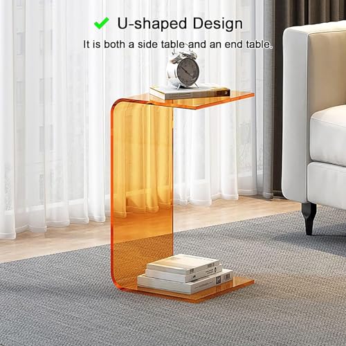 Table d'appoint en acrylique transparent C pour salon et chambre - 4