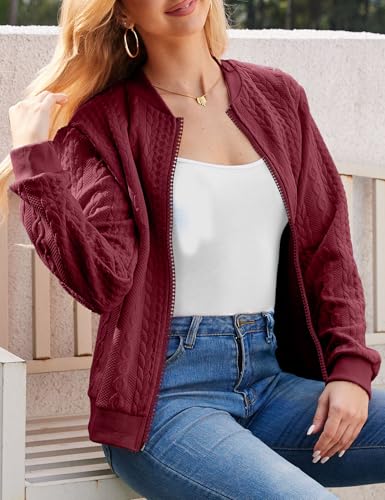 Image of WROLEM Zip Up Sweatshirts for Women Casual Outfits Cardigan Outerwear Trendy Winter Jackets Coat