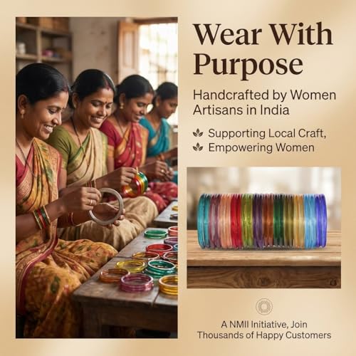 Image of NMII Glass with Simple Or Attractive with Glossy Finished Kada Set For Women and Girls