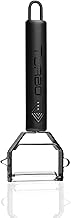 TURBO PRODUKTE Universal Peeler Stainless Steel for Fruit and Vegetables - Forwards and Backwards with Pendulum Blade for Left- and Right-Handed Users - 3-in-1 Function (Matte Black, Single)