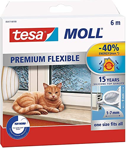 Preisvergleich Produktbild tesamoll Silikondichtung Premium Flexible - schließt Fenster- und Türspalten, transparent, 6 m (3 Packungen)