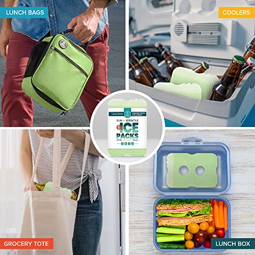Healthy Packers Cool Pack, Slim Long-Lasting Ice Packs - Green Gel Ice Pack Great For Coolers Or Lunch Box (8-Pack) #TOP4