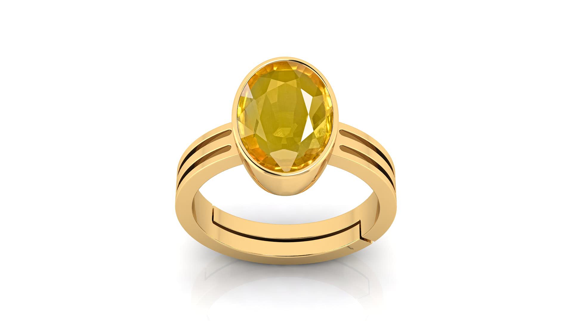 18.25 Ratti 17.00 Carat Certified Unheated Untreatet AAA++ Quality Natural Yellow Sapphire Pukhraj Gemstone Ring Gold for Women's and Men's