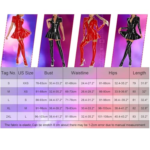 Mini robe en latex catsuit avec fermeture éclair clubwear - 3
