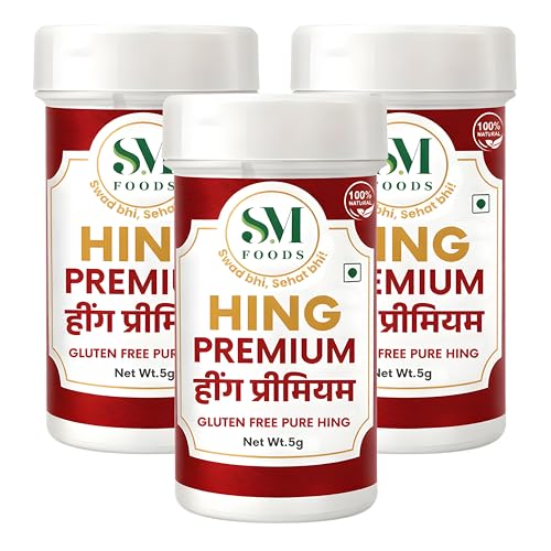 Image of SM FOODS Premium Pure Nukra Hing 5g (Pack of 3) | No Atta No Maida | Imported Premium Pure Heeng | Strong & Kadak Aroma | Gluten Free | Uncompounded | For Cooking & Digestion