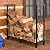 4ft Large Wrought Iron Firewood Rack, Outdoor & Indoor Wood Storage Log Holder For Deck, Porch
