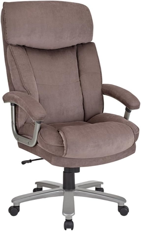 Realspace® BTEC 820 Big & Tall Executive Fabric High-Back Chair, Brown/Silver