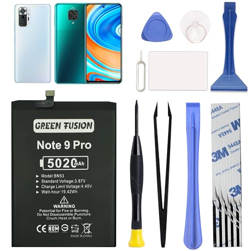 Image of GREEN FUSION Only for Redmi Note 9 Pro & Note 10 Pro Battery Replacement, BN53 Battery for Redmi Note 9 /10 Pro 5020mAh with Repair Toolkit & Video Tutorial