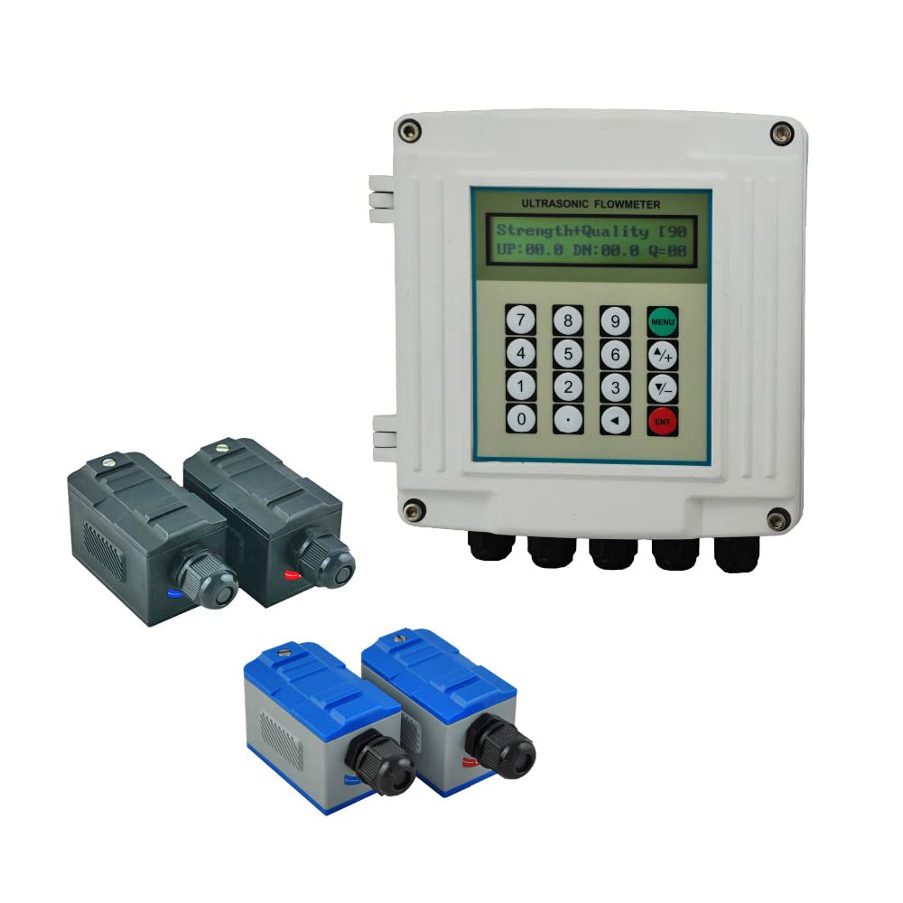 Genérico Medidores de Flujo de Agua líquida Tipo Abrazadera Caudalímetro Digital con Clip de Montaje en Pared Fijo (Color : Host and Sensor TL-1)