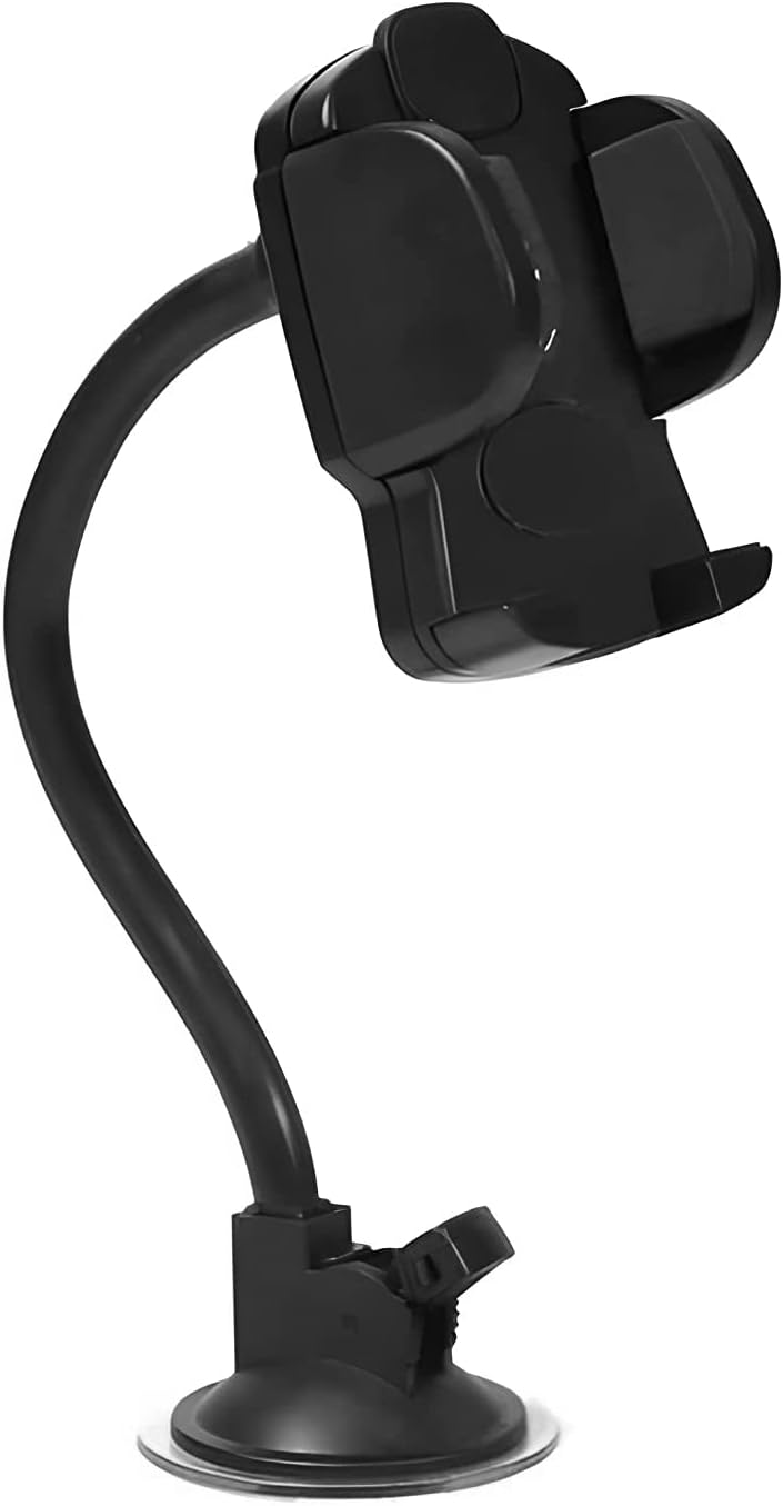 Oblivion Phone Stand 1 Pc - Mobile Holder for Table with Windscreen and Dashboard Mount & Adjustable Height & View Angle Strong Arm, Secure Suction Cup for Ultimate Convenience