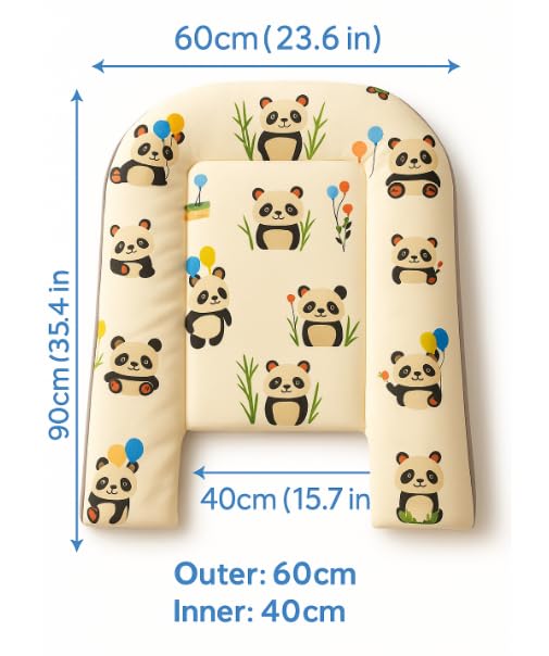 Baby Play Mat – Soft, Portable Infant Floor Seat for Supervised Play, Tummy Time & Bonding – Organic Cotton, Machine Washable, Panda Design