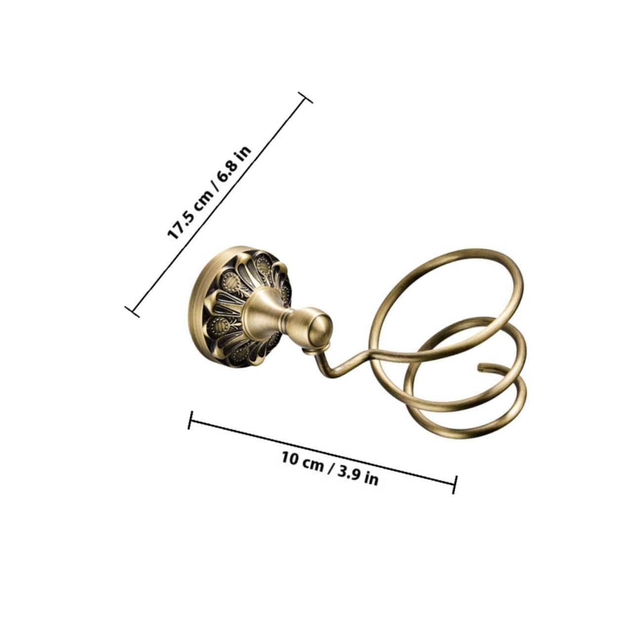 Wandmontierter Haartrocknerhalter aus Kupfer, 1 Satz, Goldfarben