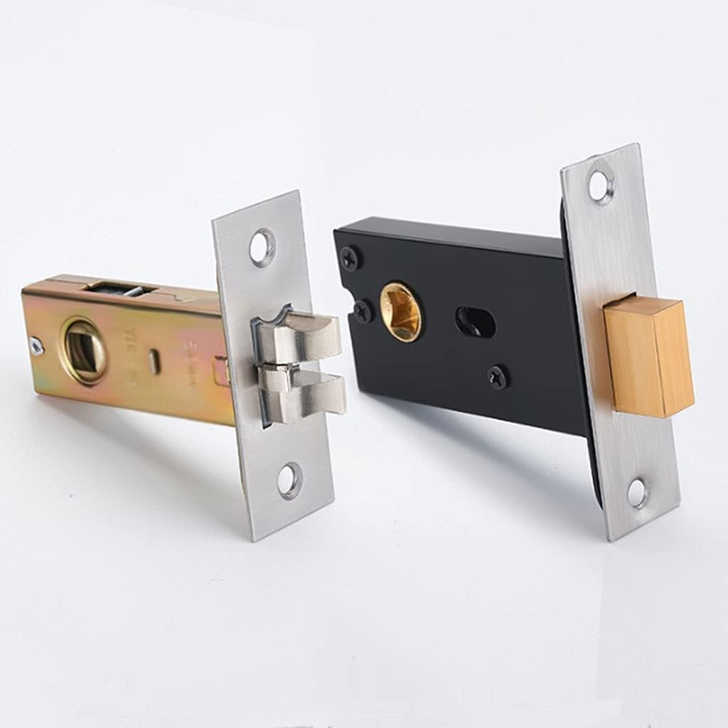 Door Knob Lever Stainless Steel Invisible Door Lock Door Levers 90°Rotating Door Handle Without Key for Laundry Room Hallway Door Lock with Handle (Color : Brushed Color+3 Hinges)