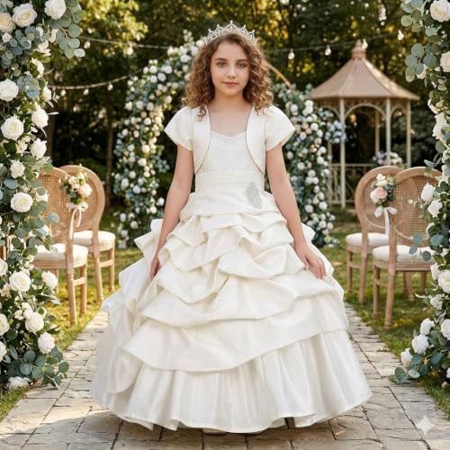 Image of Ripening Baby Girls V-Nack Satin Fit and Flare Trendy & Stylish Designs Kids Long Maxi Dress
