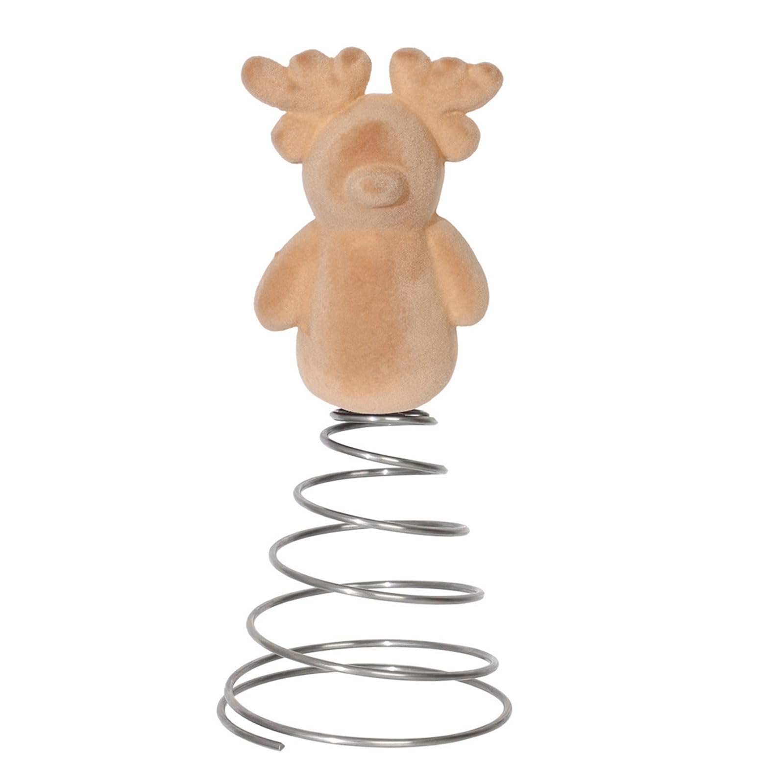 Cloth Deer Shape Christmas Tree TopDecoration 23.5cm High Holiday Tree Reindeer Ornament for Festival Celebration Festival Top Decoration