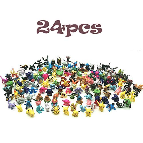 JIM - 24 Pezzi Pokemon Action Figure,Pokemon Mini Figure,Pokemon Monster Minifigure, Personaggi dei Pokemon