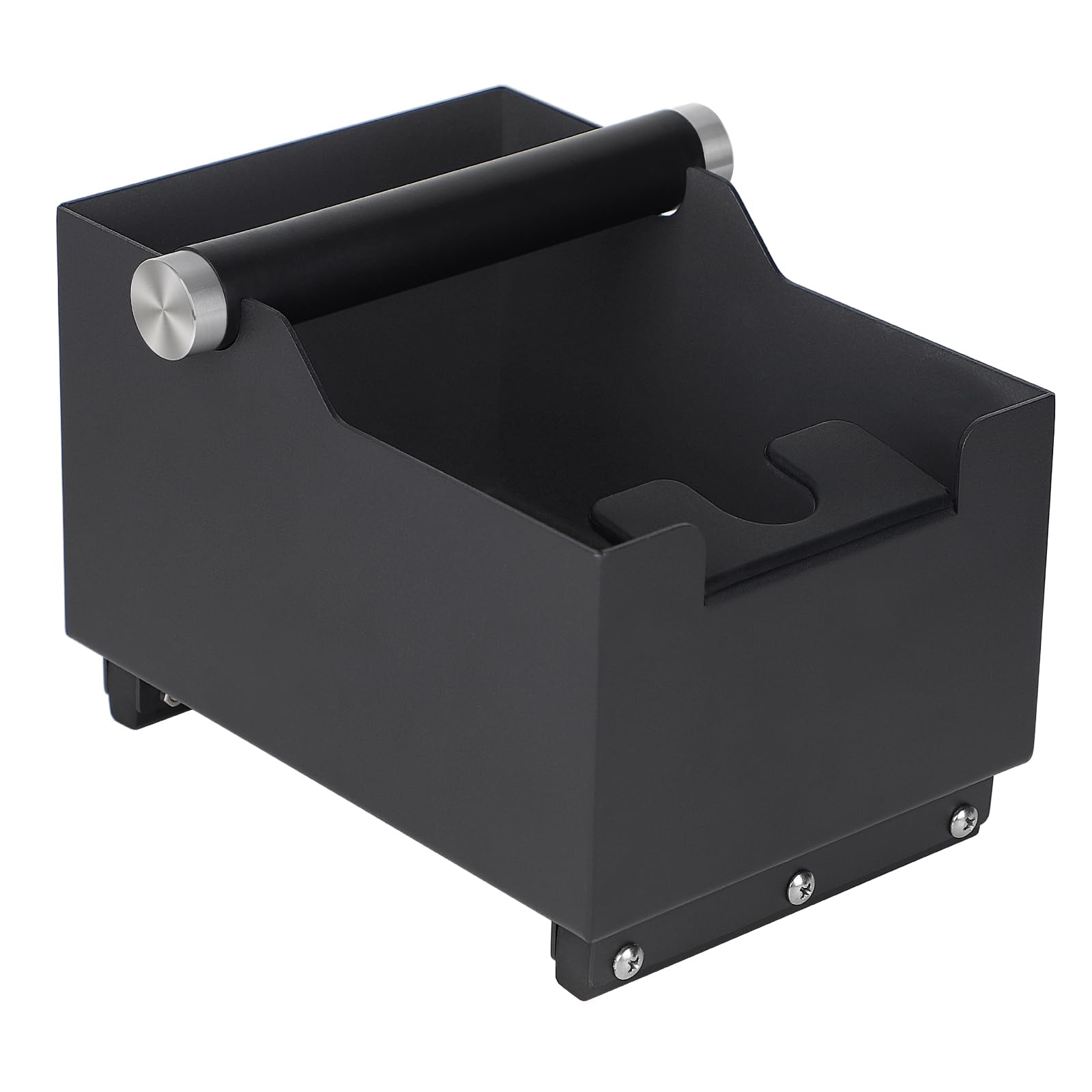 EFUTURETIME Posos cafe Knock Box 20 cm x 14,5 cm x 14 cm con Función de Tamper, Organizador de Posos de Café con Barra de Golpeo Desmontable para Espresso
