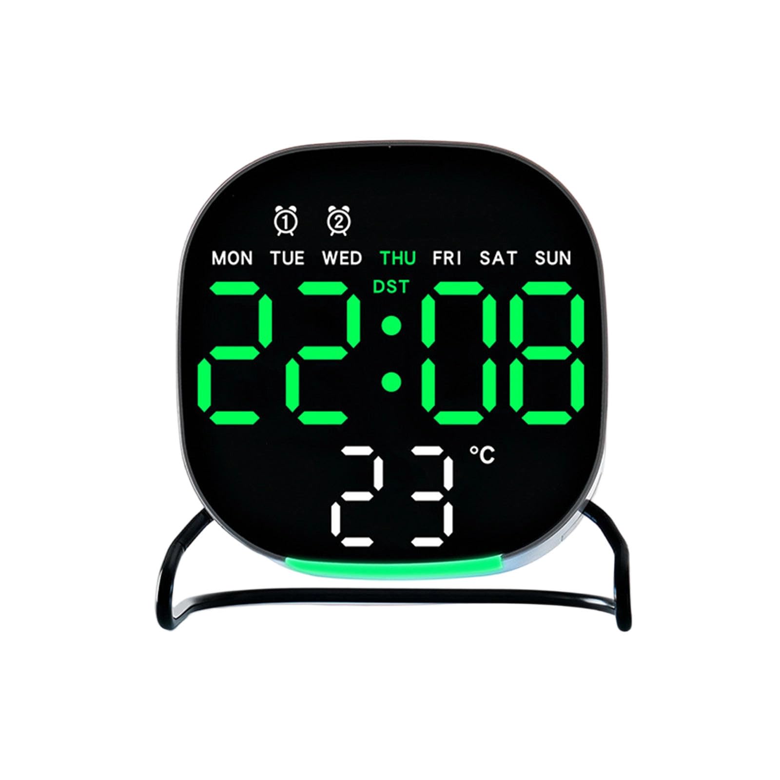 Msioytog Contemporary Alarm Clock with LED Time Display Auto Dim Nightlight and User Friendly Control Panel Desktop LED Clock with Alarm and Nightlight
