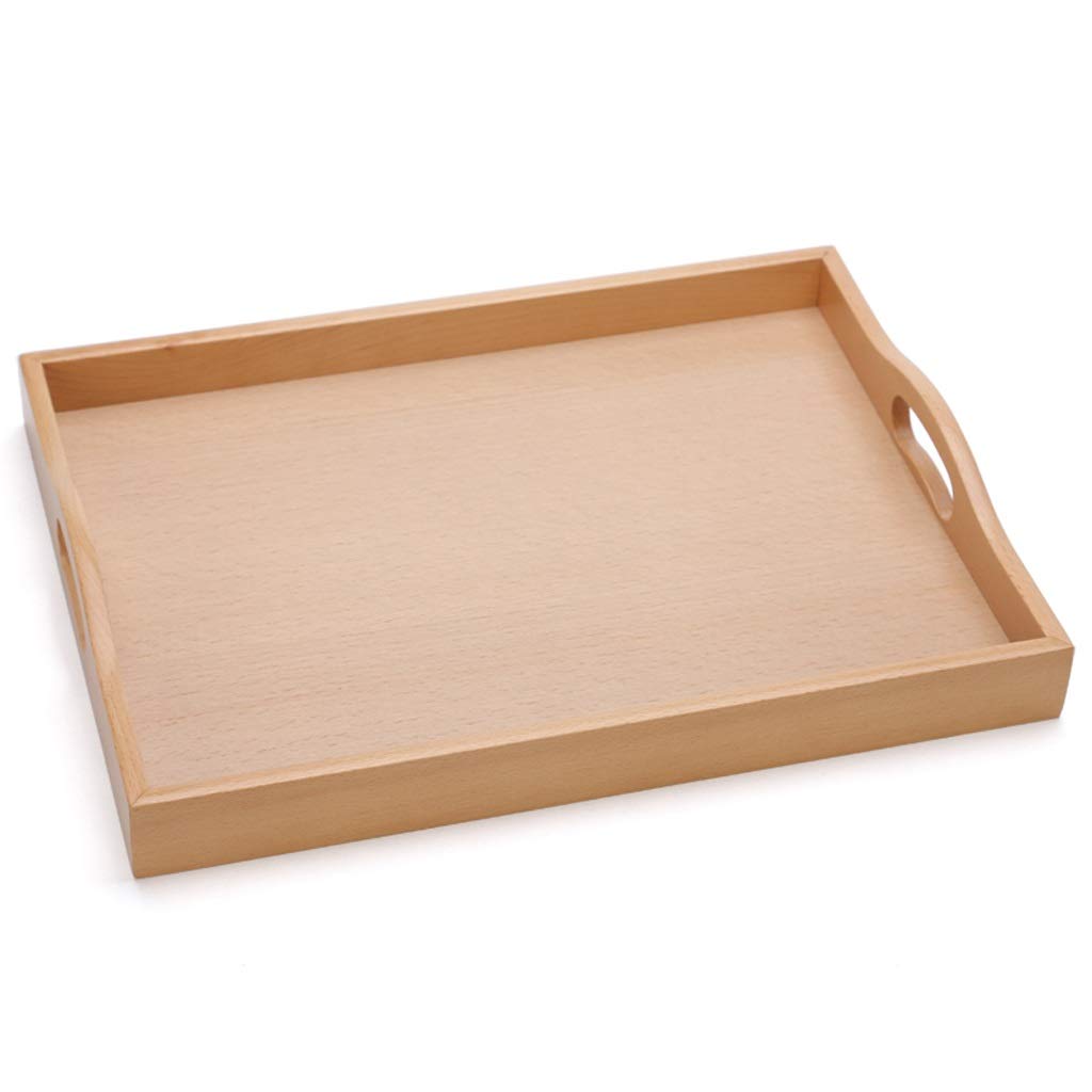Plateau Rectangulaire en Bois, Accessoires pour Service À Thé Japonais, Plateau Multifonction Portable en Bois pour Tasse À Thé, Plateau en Bois pour Aliments (Grand)
