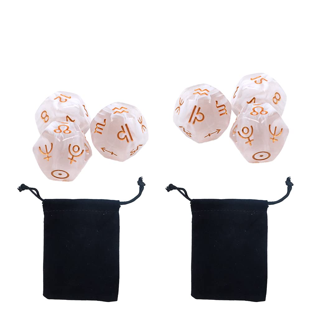 DollaTek 2 Set 6 Pezzi Multicolore 12 Lati Resina Dadi Astrologia Tarocchi Costellazione Divinazione #2