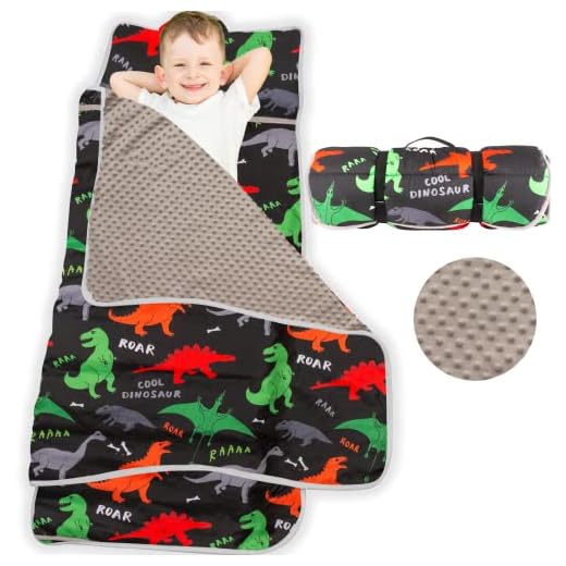 Nap Mat- Toddler Nap Mat with Pillow & Fleece Blanket- 55''*23''*2'' Nap Mat for Toddlers- Nap Mats for Preschool, Daycare