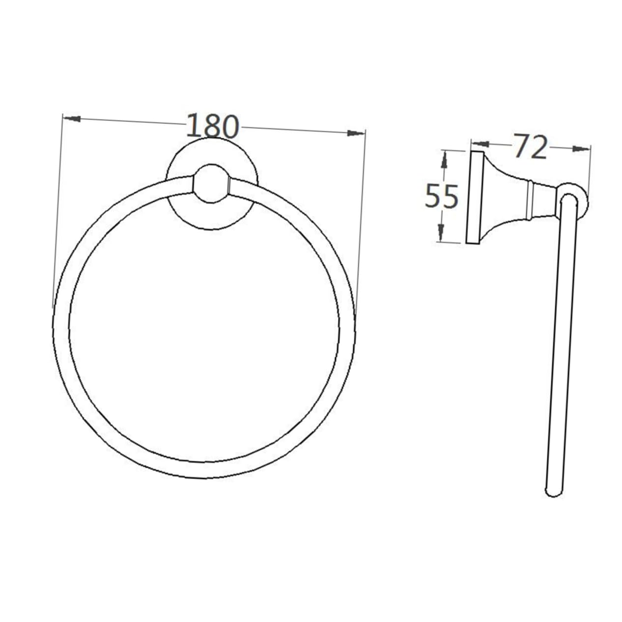 POPETPOP Antique Brass Towel Ring Round Towel Rack for Bathroom Elegant Design Durable Brass Material for Home Hotel School Decor Antique Brushed Finish