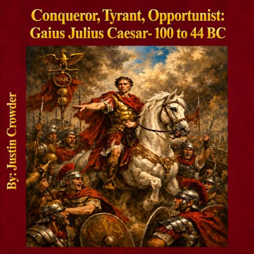 Diseño de la portada del título Conqueror, Tyrant, Opportunist