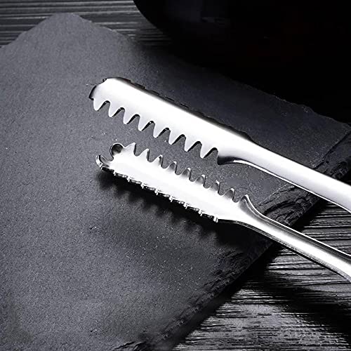 Pinzas de Cocina de 5 Pulgadas, 7 Pulgadas, 9 Pulgadas, Pinzas para Alimentos de Acero Inoxidable, Utensilios de Cocina, Pinzas para Hielo anticalor, Pinza para Pan, Pinza para repostería (Grande)