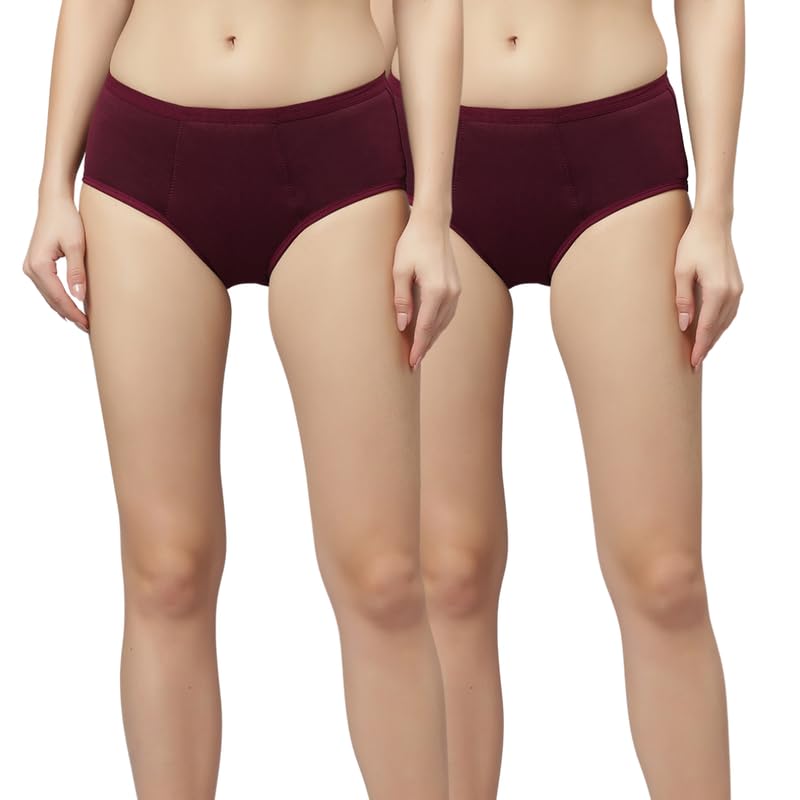 Image of GLAMORAS Cotton Reusable Period Panty for Women | No Stain, Leak Proof, Comfortable Period Panties | No Pads Period Underwear Suitable for Medium to Heavy Flow - (Pack of 2)