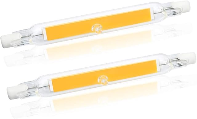 R7S LED Bulb 118mm 10W Linear Light Warm White 2700K J118 Type Double Ended Reflector Bulb Replacement 60W 75W 80W R7S LED Halogen Bulb for Ceiling Floodlight Lamp Wall Lamp Non-Dimmable (2-Pack)