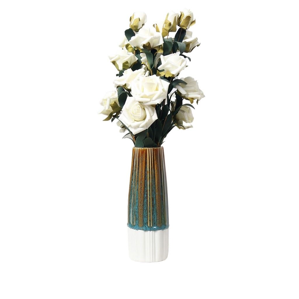 Dining Table Decor Ceramic Hydroponic Vase Simplicity Porcelain Living Room Table Ornaments Home Dried Flower Arranging Device Kitchen Decor(A1)