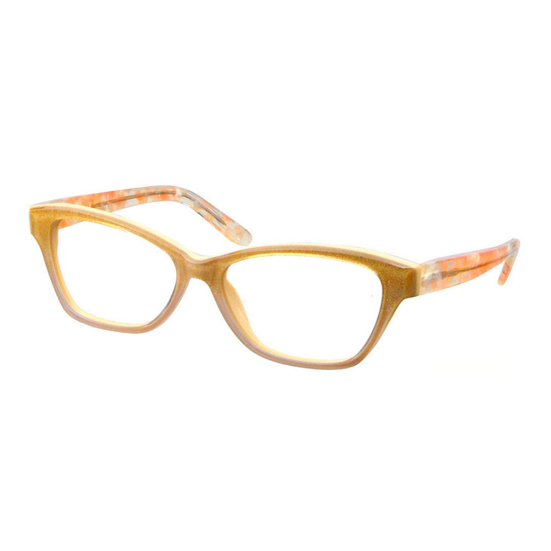 ProEyes Venus, Progressive Blue Cut Acetate Readers w/Spring Hinges, 0 Magnification on Top Lens, Anti-Reflective Resin Lens