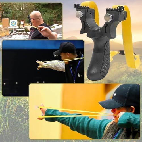 Image of Heavy Duty Metal Catapult Slingshot with Laser Sight Stainless Steel Frame for Adults Beginners Outdoor Target Practice Professional Gulel Slingshot Multicolor (Slingshot (Gulel))