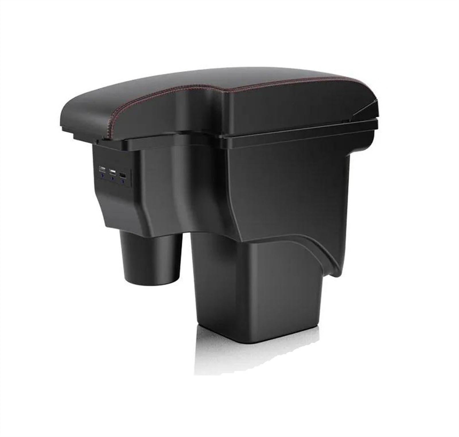 NOHEEU Car Armrest Box Accessories Interior Details Retrofit Parts Storage For Focus 2 Mk2(B1 red line leather)