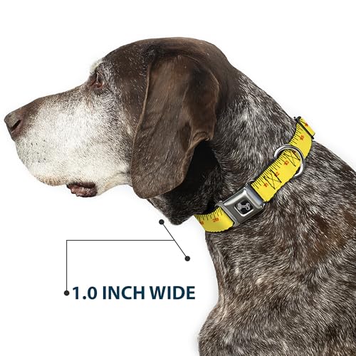 Collier de chien ruban à mesurer jaune noir rouge Buckle Down os - 7
