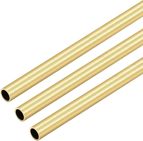 Tubo redondo de latón, 0.394 pulgadas de diámetro exterior de 0.039 pulgadas de grosor de pared de 11.811 in de longitud, tubo recto de metal sin disponible en Yaxa Mexico