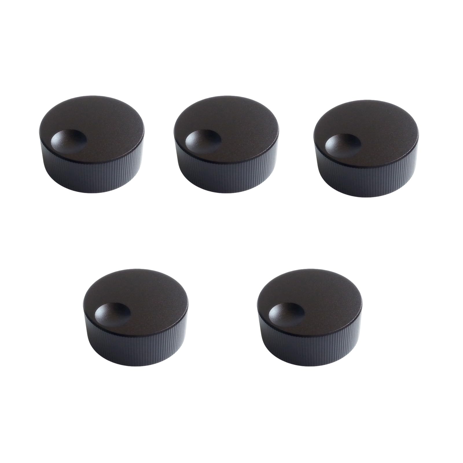 Geavonyg Black 5Pieces Durability Aluminum Rotary Knobs Volumes Control Knobs For 6Mm Shaft Electronic Equipment And Projects Knob